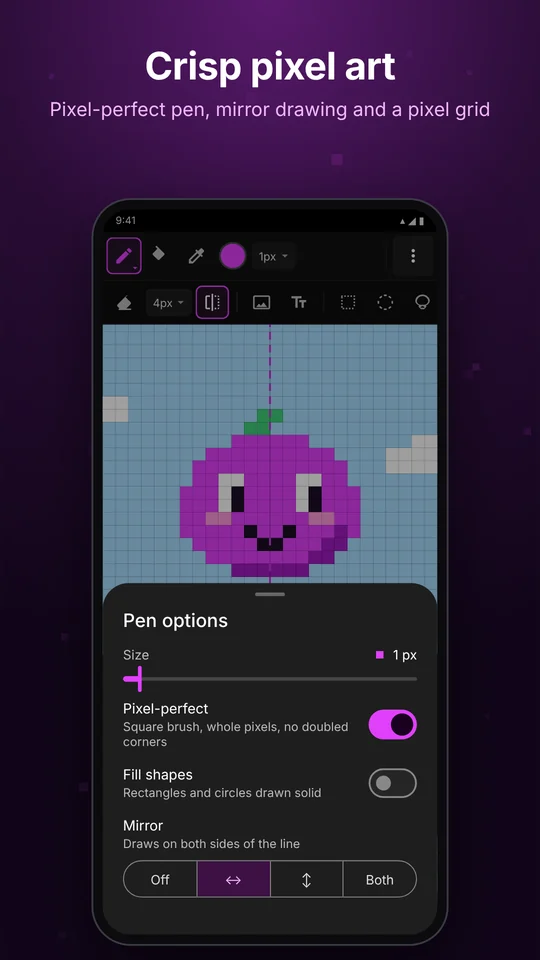 Pixel-perfect pen and mirror drawing