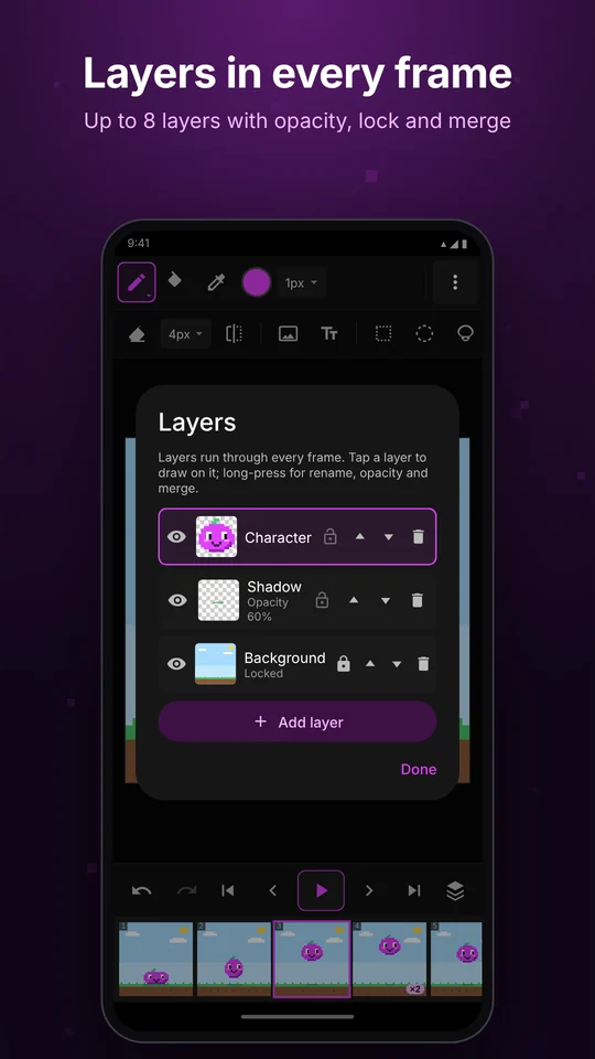 Layers in every frame